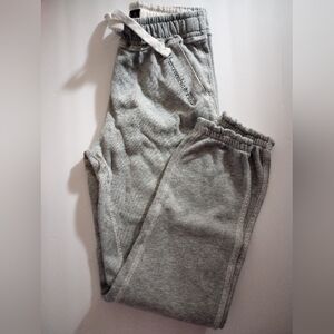 Gray Sweatpants with Cream Drawstring